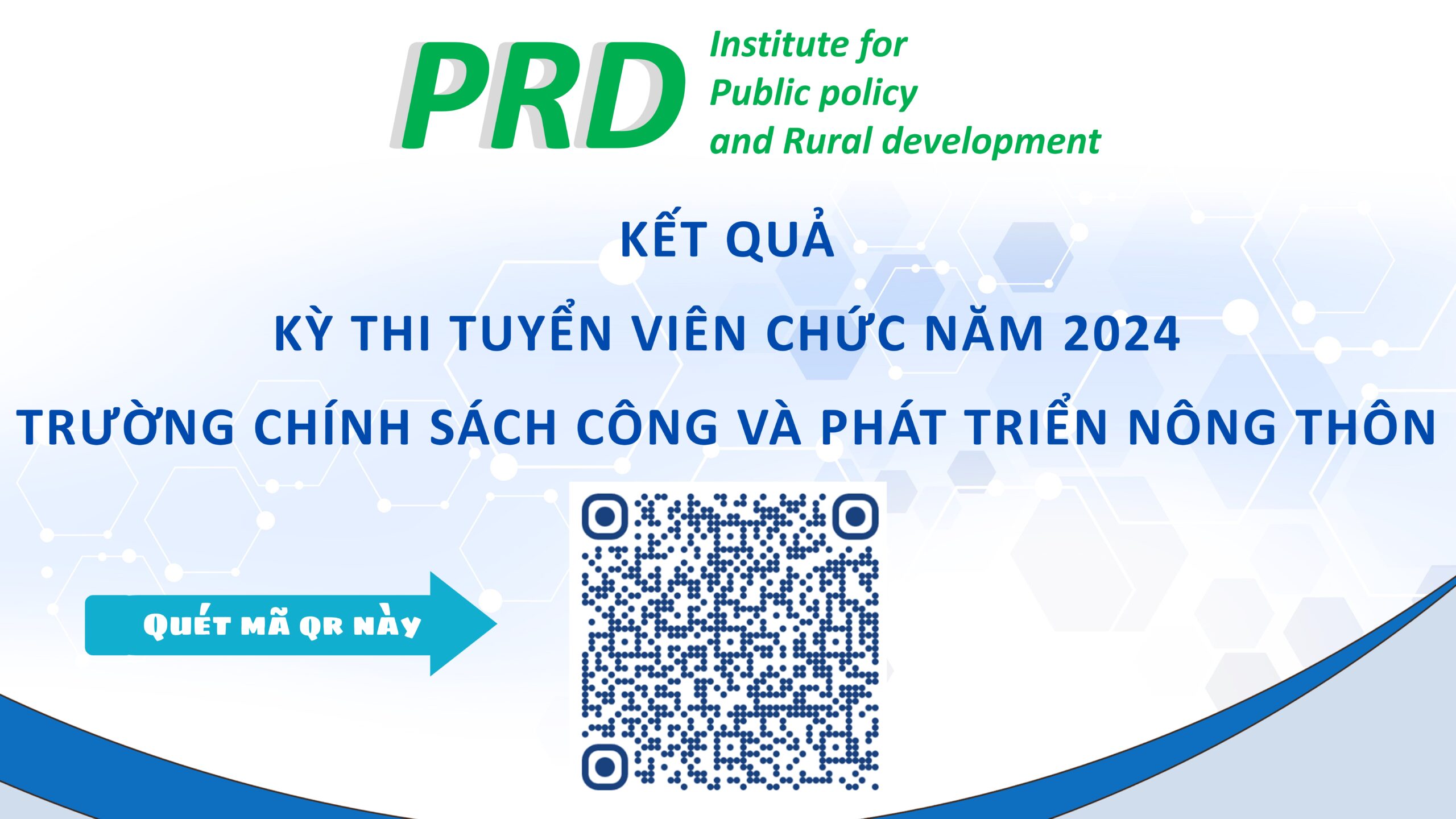 Kết quả thi tuyển – Kỳ thi viên chức năm 2024 Trường Chính sách công và Phát triển nông thôn
