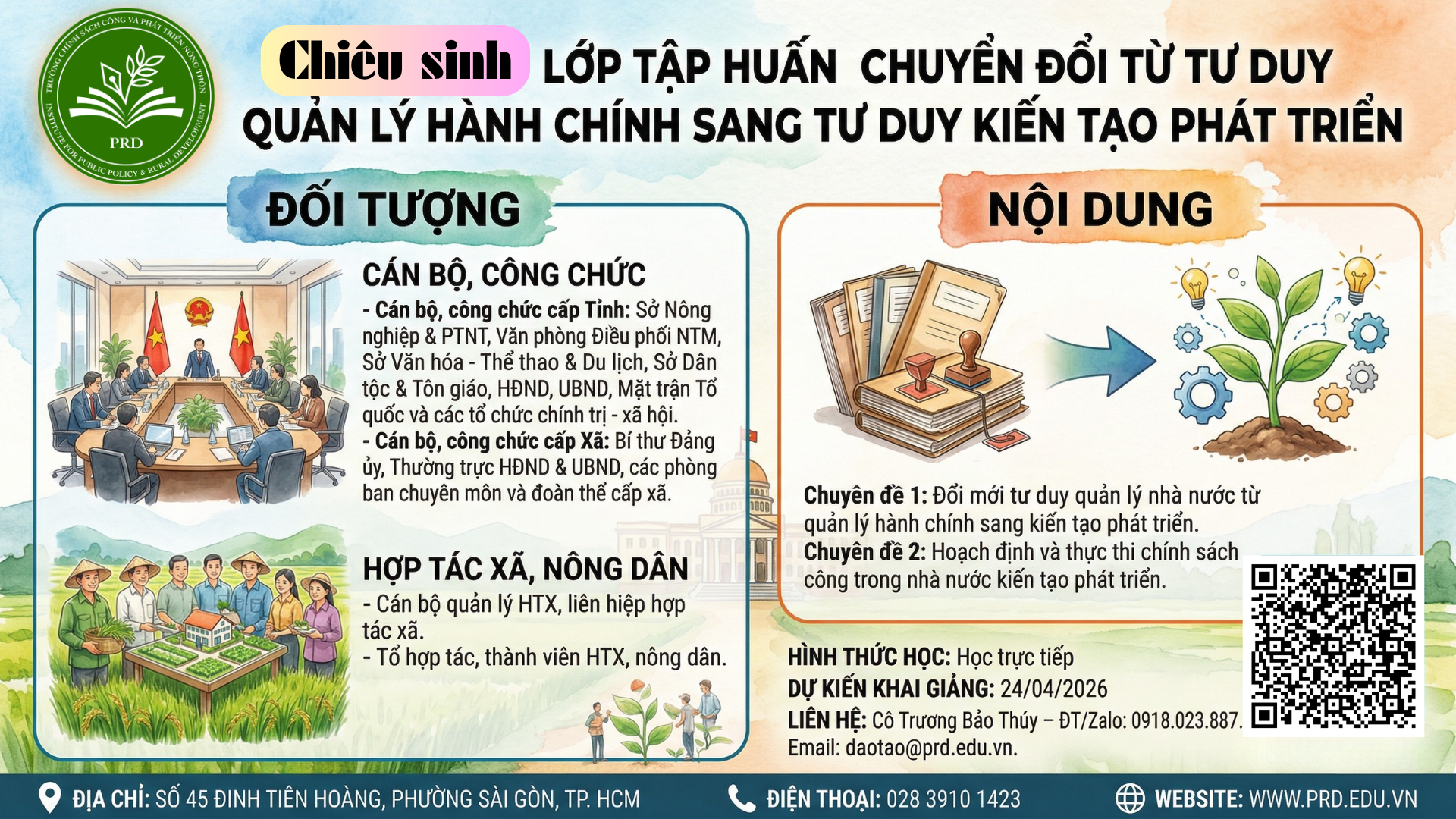 CHIÊU SINH: Khóa Học Chuyển Đổi Từ Tư Duy Quản Lý Hành Chính Sang Tư Duy Kiến Tạo Phát Triển