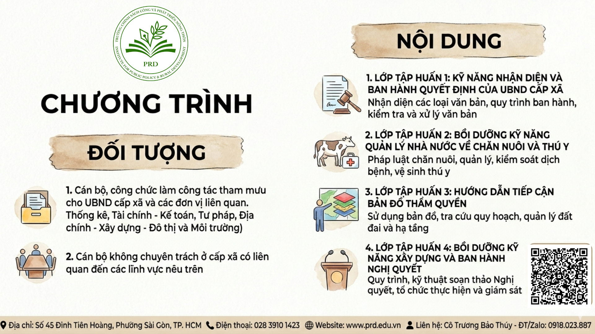 THÔNG BÁO CHIÊU SINH CÁC LỚP BỒI DƯỠNG NGHIỆP VỤ CHUYÊN SÂU DÀNH CHO CÁN BỘ, CÔNG CHỨC CẤP XÃ TRONG BỐI CẢNH MỚI