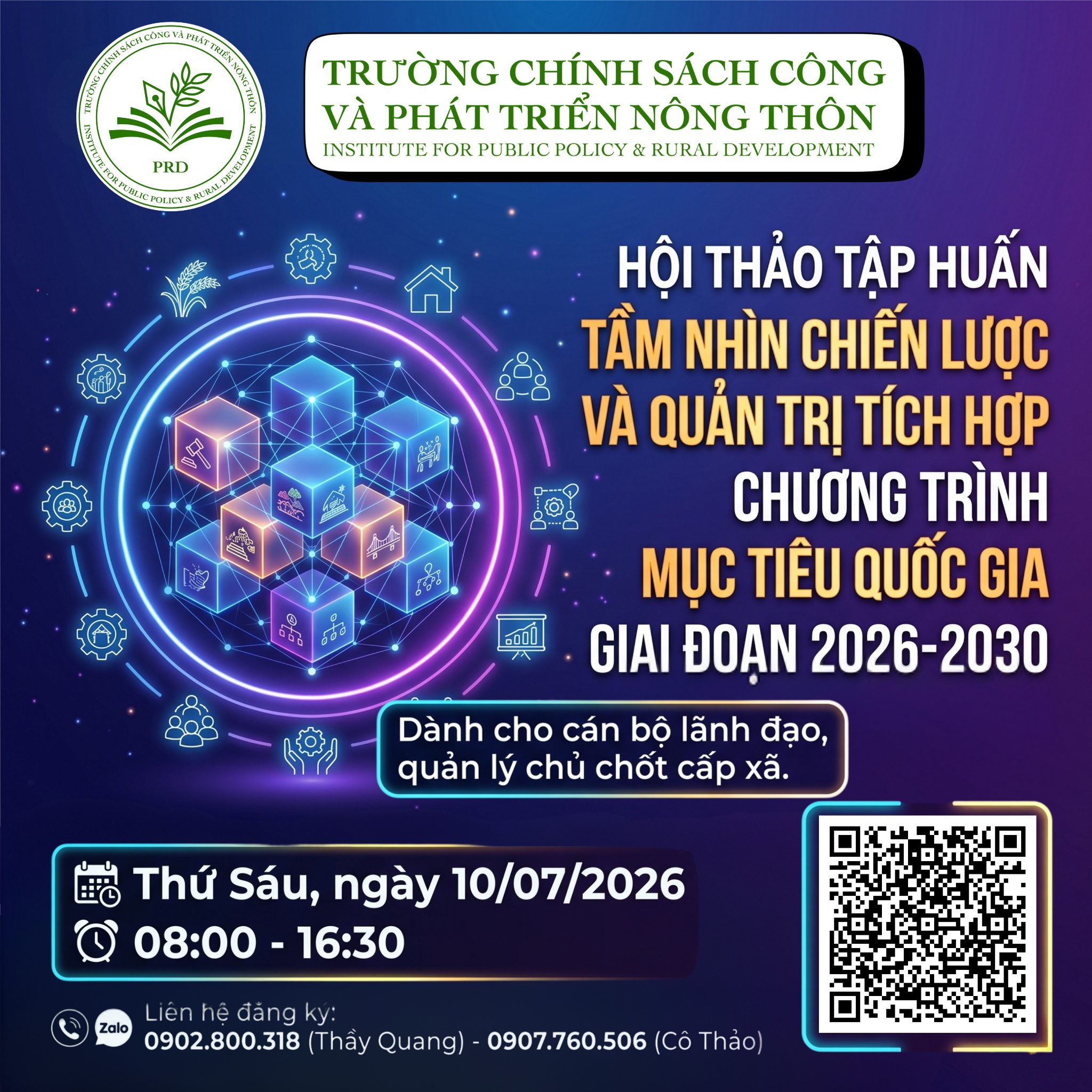 SẮP DIỄN RA Hội thảo tập huấn: “Tầm nhìn chiến lược và quản trị tích hợp Chương trình mục tiêu quốc gia giai đoạn 2026-2030”.