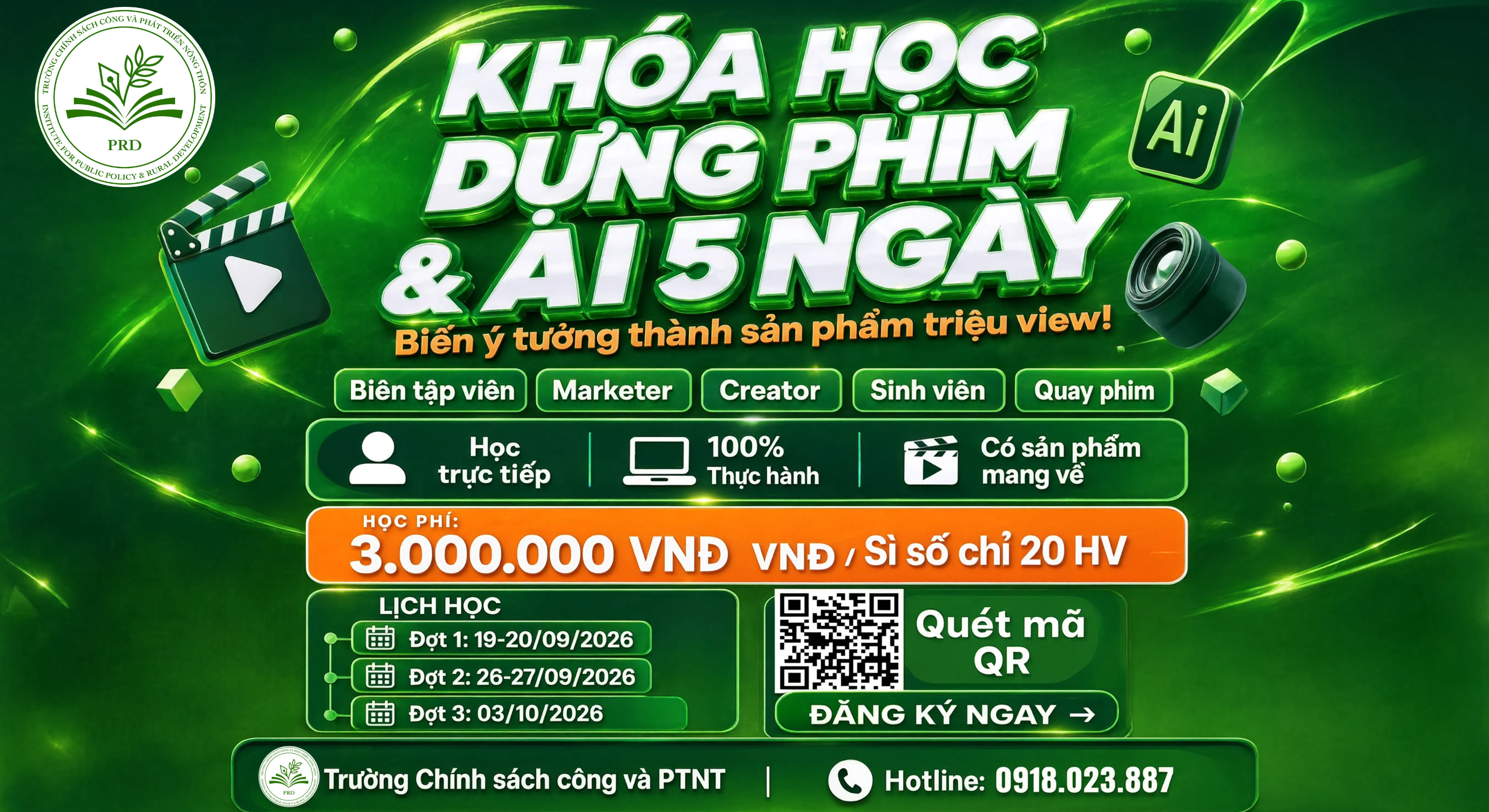 Khóa Học Thực Chiến 5 Ngày: Premiere, After Effects & AI