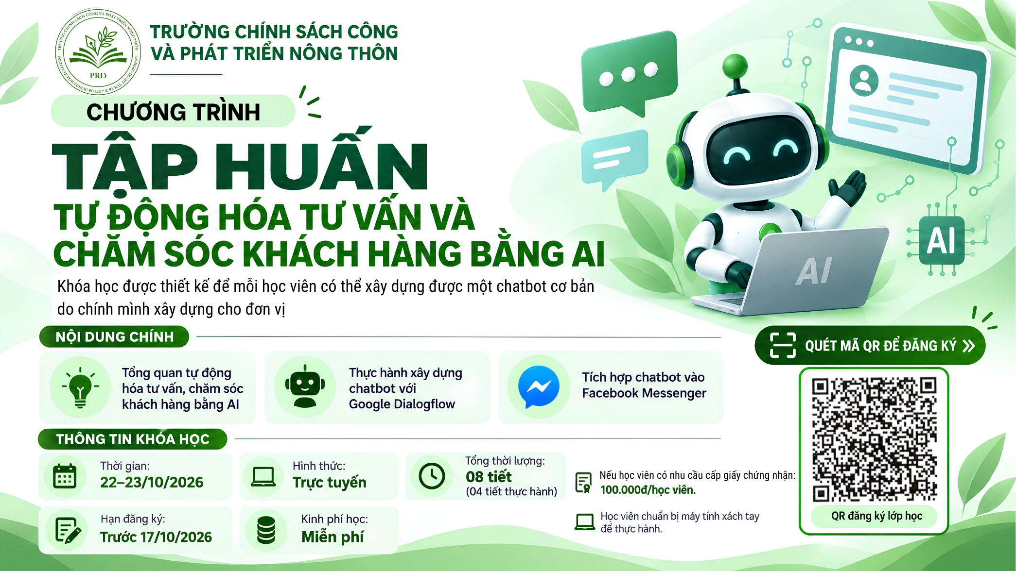 Lớp tập huấn tự động hóa tư vấn và chăm sóc khách hàng bằng AI